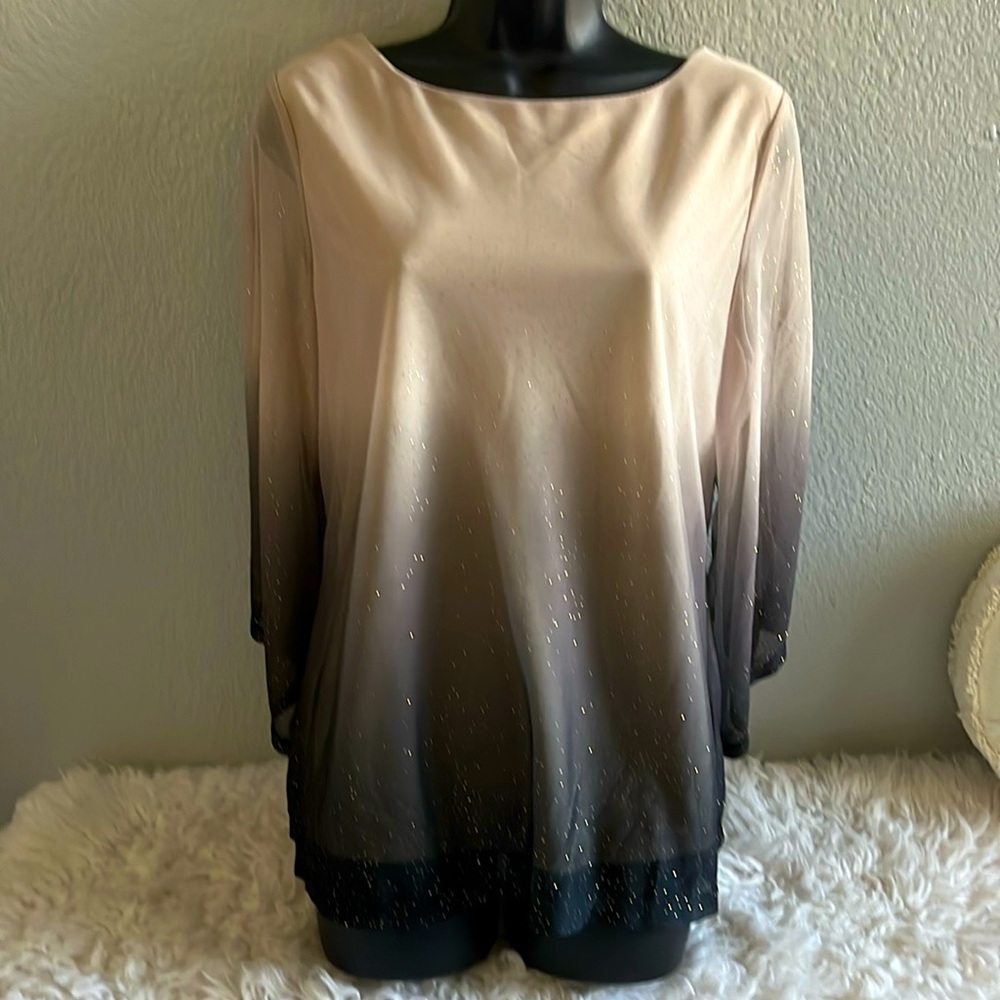 Dressy top Gold, beige, black with sparkle gold through